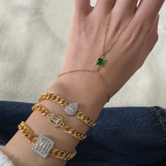 Emerald hand chain