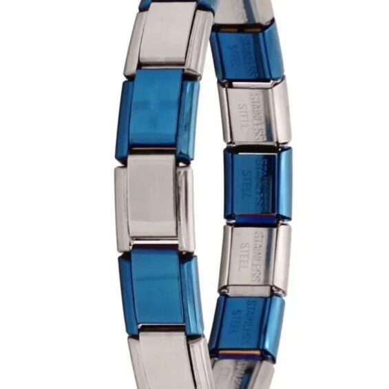 Blue x silver Italian bracelet