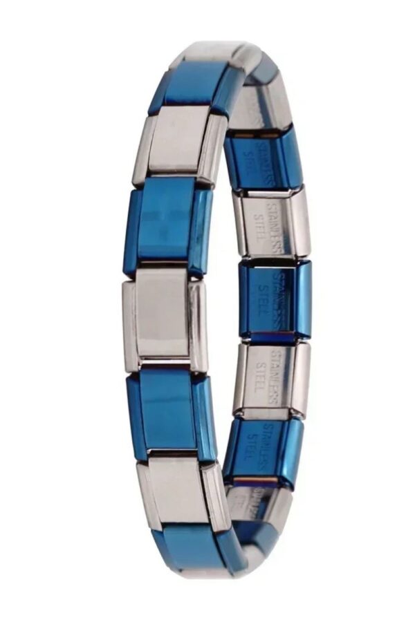 Blue x silver Italian bracelet