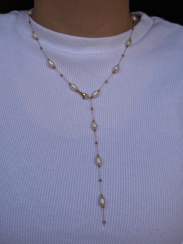 Natural pearls Y necklace