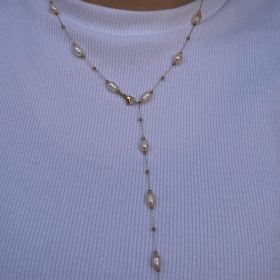 Natural pearls Y necklace