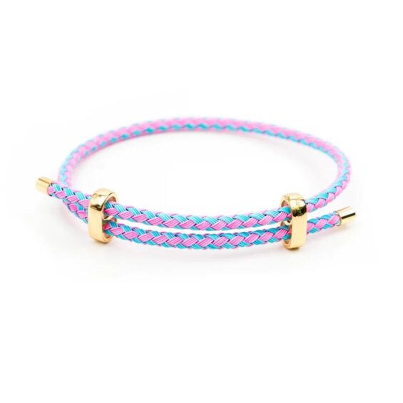 Pink + blue cable Bracelet