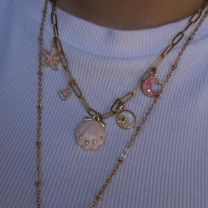 Pink charms necklace