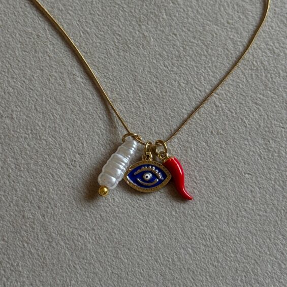 Trio protection charms necklace