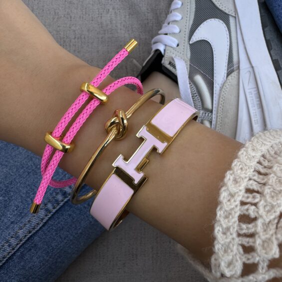 Pink Hermes in stainless steel