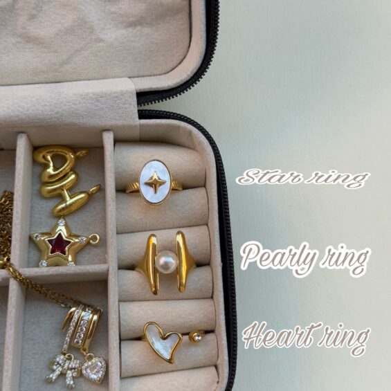 White stone set rings